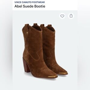 Vince Camuto Abel Brown Suede Ankle Booties